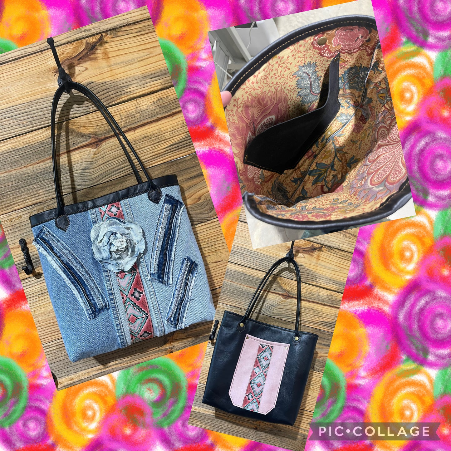 Denim and leather